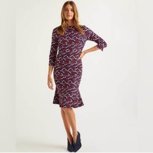 🎉 Host Pick 🎉 NWT Boden Violette Dress Navy, Ribbons - 6